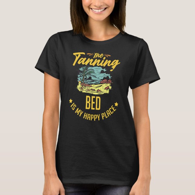Camiseta Tanning Bed Tan Spray Salon Cita Dentro Do Sol Bat (Frente)