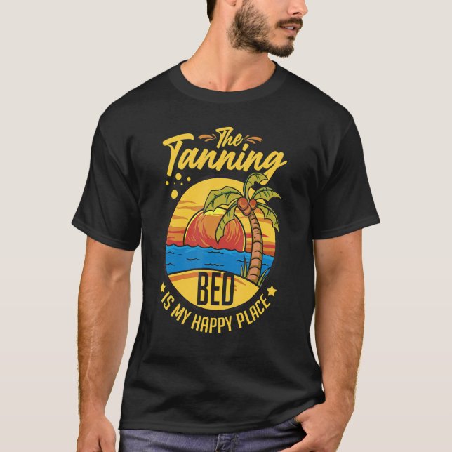 Camiseta Tanning Bed Tan Spray Salon Cita Dentro Do Sol Bat (Frente)