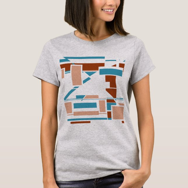Camiseta Tannish Rust Turquoise Beige Southwest Art inspire (Frente)