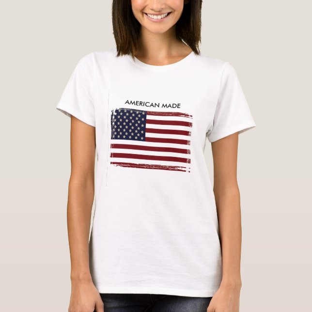 Camiseta Tanque de Maternidade 'Feito Americano' (Frente)