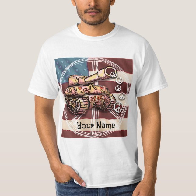Camiseta tanque de paz dos EUA (Frente)