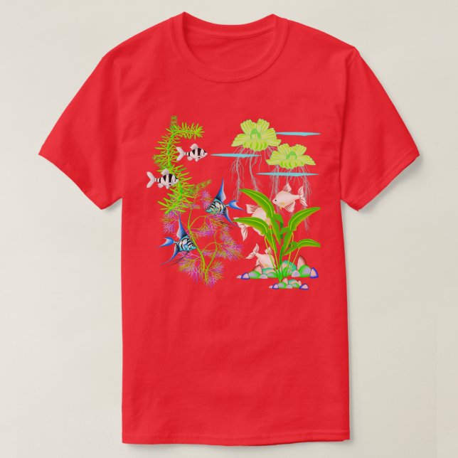Camiseta Tanque de Peixes Tropicais (Frente do Design)