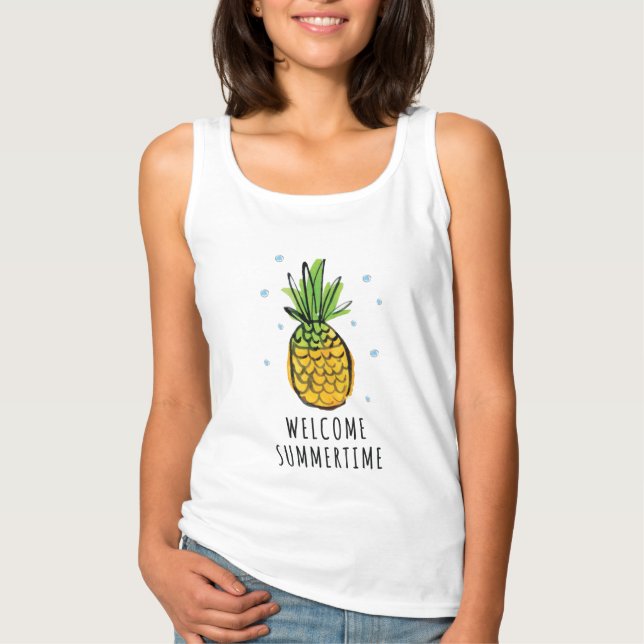 Camiseta Tanque de verão de abacaxi (Frente)