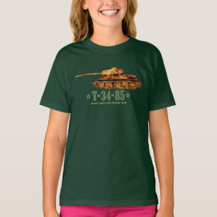Camiseta Tanque Médio Soviético T-34-85 Segunda Guerra Mund