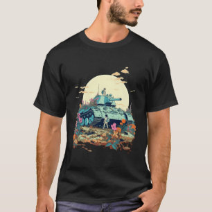 Camiseta Tanque Quebrado Com Flores Paz Não Guerra S