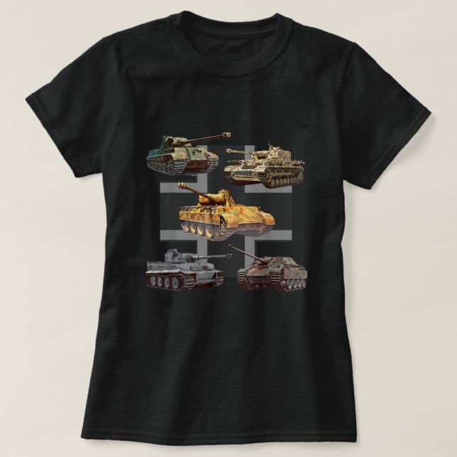 Camiseta Tanques alemães WW2 V Panther Jagdpanther Tiger 1  (Frente do Design)