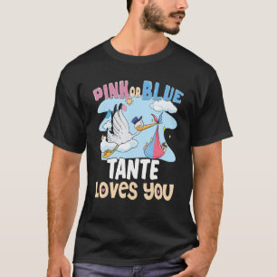Camiseta Tante rosa ou azul ama você, melhor tia do mundo