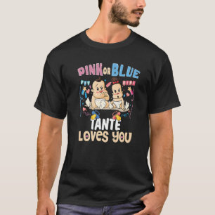 Camiseta Tante rosa ou azul ama você, melhor tia do mundo