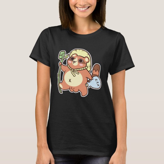 Camiseta Tanuki Japanese Racoon Dog Cute Folklore (Frente)