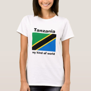 Camiseta Tanzânia Bandeira + Mapa + Texto