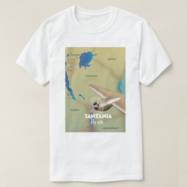 Camiseta Tanzânia De Avião (Frente do Design)