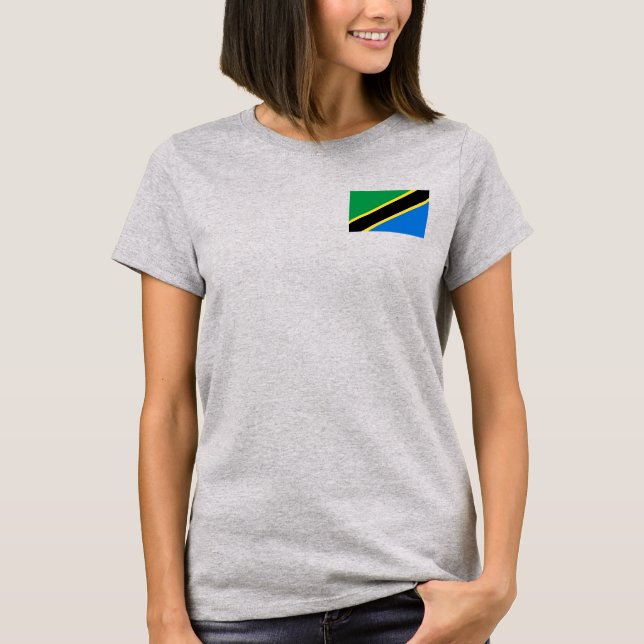 Camiseta Tanzânia Flag e Map dk T-Shirt (Frente)