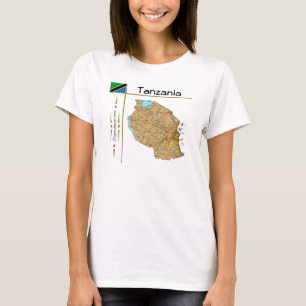 Camiseta Tanzânia Mapa + Bandeira + Título