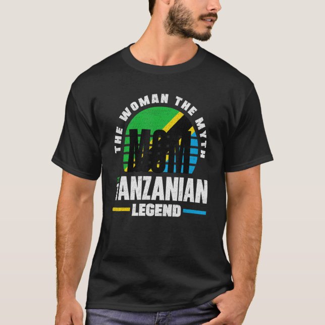 Camiseta Tanzânia Tanzânia Bandeira Mãe (Frente)