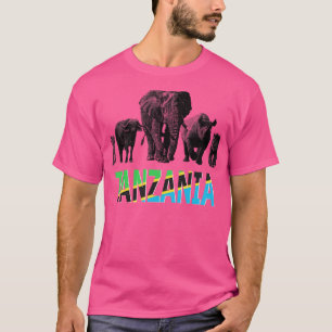 Camiseta Tanzânia Wildlife Big Cinco Safari para o ventilad