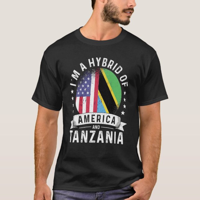 Camiseta Tanzanian American Patriot Grown Flag Humor (Frente)