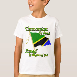 Camiseta Tanzaniano pelo nascimento salvar pela graça de