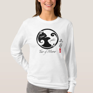 Camiseta Tao do t-shirt longo encapuçado da Capa do Meow