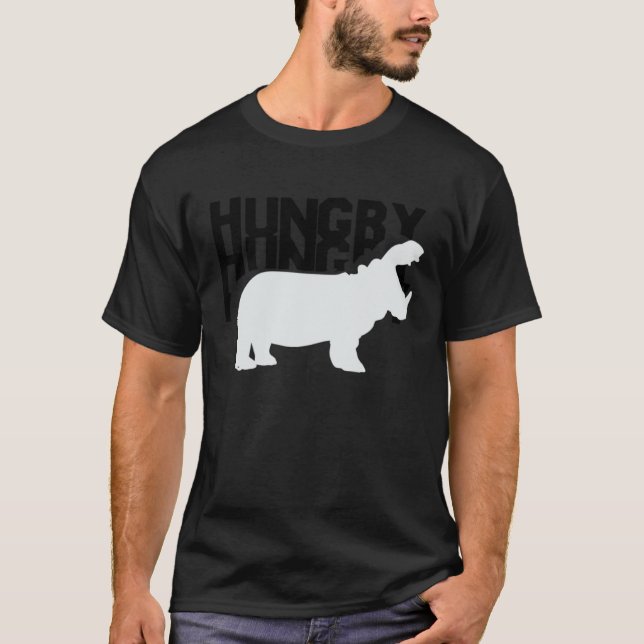 Camiseta Tão Faminto Hippo T-psiquiatra Engraçado Hippopota (Frente)