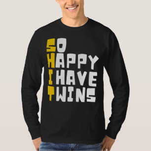 Camiseta Tão Feliz Que Eu Tenho Gêmeos Gêmeos Melhor Famíli