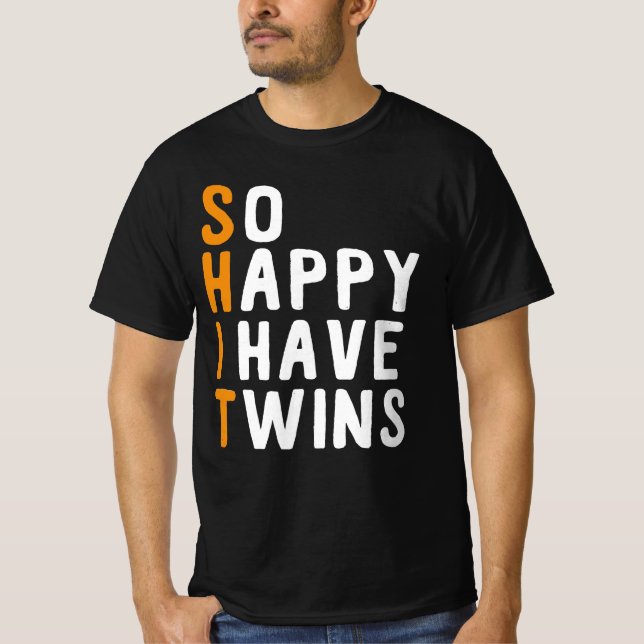 Camiseta Tão Feliz Que Tenho Gêmeos (Frente)