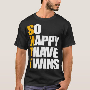Camiseta Tão Feliz Que Tenho Gêmeos, Anunciando Gravidez Mã