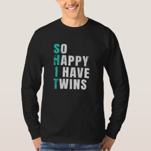 Camiseta Tão Feliz Que Tenho Gêmeos, Mãe, Gravidez