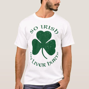 Camiseta Tão irlandês meu fígado fere o t-shirt