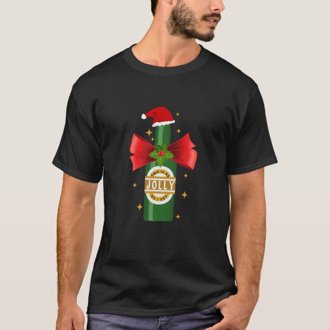 Camiseta Tão Jolly quanto eu recebo Beer Santa Hat Sarcasti (Frente)