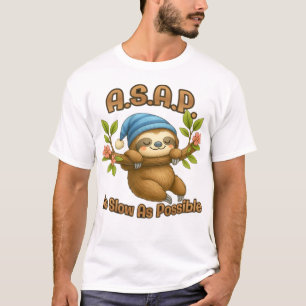 Camiseta Tão Lento Quanto Possível - Preguiça Fofa ASAP Cam