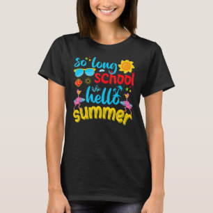 Camiseta Tão Longa Aluna Da Escola Verão Do Dia Passado