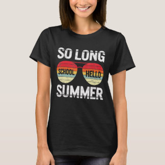 Camiseta Tão Longa Escola Olá Verão Feliz Dia Passado Da Es