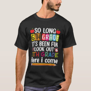 Camiseta Tão Longo 6 De Volta Para O Estudante Do 7 Escolar