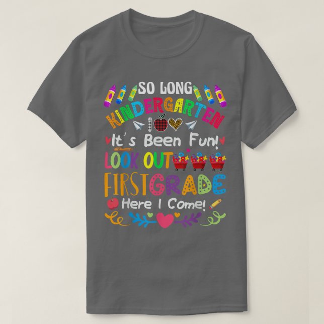 Camiseta Tão longo jardim de infância aqui eu venho 1 ano R (Frente do Design)