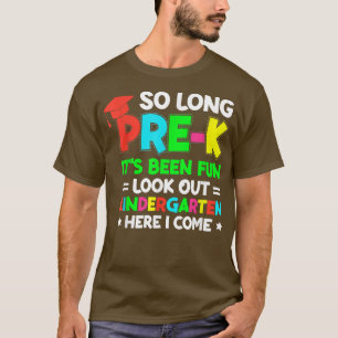 Camiseta Tão Longo Jardim de Infância Pré-K Aqui Eu Venho C