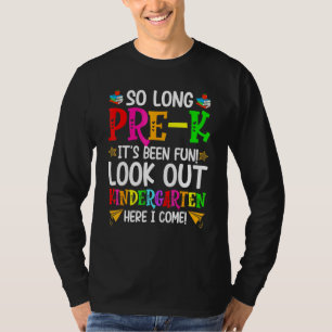 Camiseta Tão Longo Jardim de Infância Pré-K Aqui Eu Vim Gra