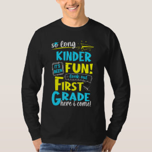 Camiseta Tão Longo Jardim de Infância Primeira Série Aqui E