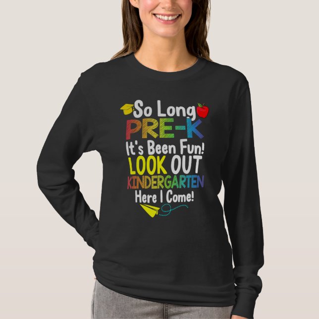 Camiseta Tão Longo Pré-Jardim Infantil Aqui Eu Vim Graduaçã (Frente)
