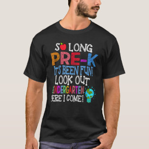 Camiseta Tão Longo Pré-K Olhe O Jardim De Infância Aqui Eu