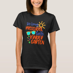 CAMISETA TÃO LONGO TREM DE PRESCHOOL HELLO KINDERGARTEN