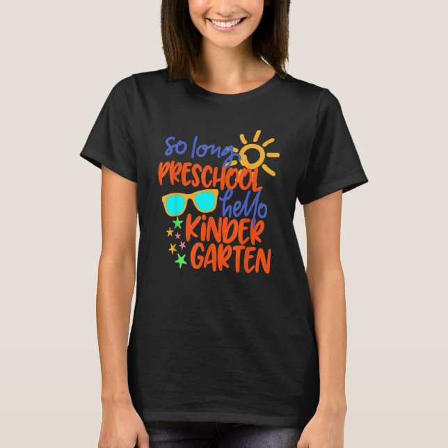 CAMISETA TÃO LONGO TREM DE PRESCHOOL HELLO KINDERGARTEN (Frente)