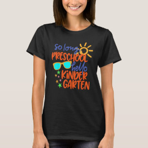 CAMISETA TÃO LONGO TREM DE PRESCHOOL HELLO KINDERGARTEN