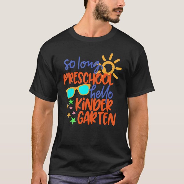 CAMISETA TÃO LONGO TREM DE PRESCHOOL HELLO KINDERGARTEN (Frente)