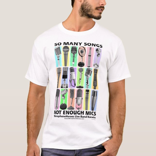 CAMISETA TÃO MUITAS CANÇÕES - NÃO BASTANTE MICS (Frente)
