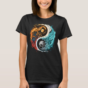 Camiseta Taoismo Colorido Yin Yang Splash em Zen Taijitu Yi