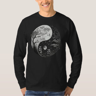 Camiseta Taoísmo Preto e Branco Yin Yang na Natureza Taijit