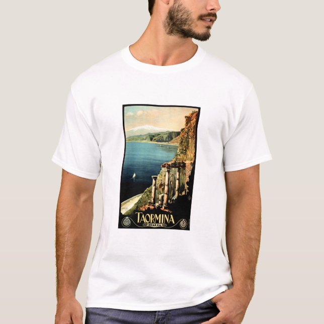 Camiseta TAORMINA ITALIA Sicília Antiga Itália ENIT Viagem  (Frente)