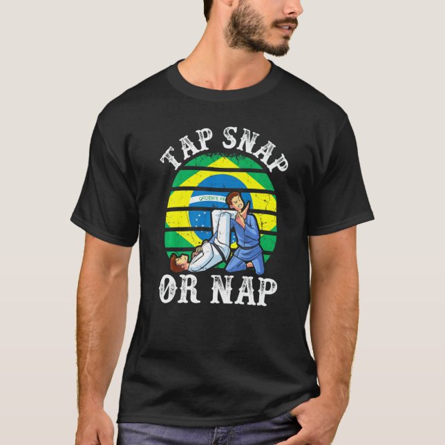 Camiseta Tap Snap Or Nap Bjj Brazilian Jiu Jitsu 2 (Frente)