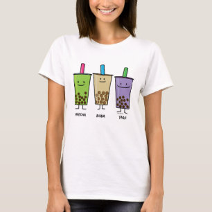 Camiseta Tapioca do Taro do leite da bebida do verde do chá