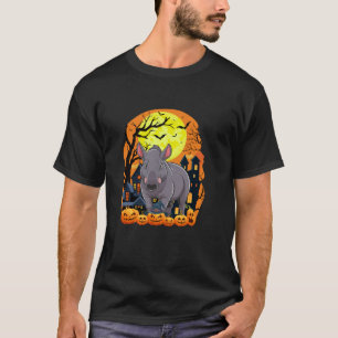 Camiseta Tapir com Pumpkins Engraçado Festa de Halloween
